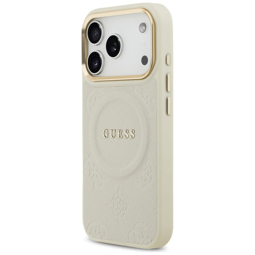 Guess Peony Hot Stamp MagSafe Case for iPhone 17 Pro - Beige