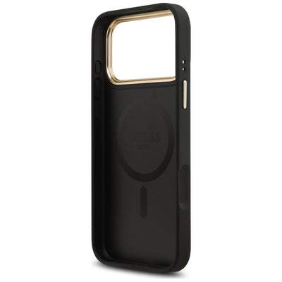 Guess Peony Hot Stamp MagSafe Case for iPhone 17 Pro Max - Black