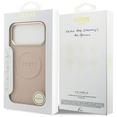 Guess Peony Hot Stamp MagSafe Case for iPhone 17 Pro Max - Pink