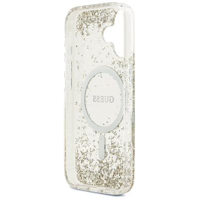 Guess Resin Bottom Glitter MagSafe case for iPhone 17 - gold