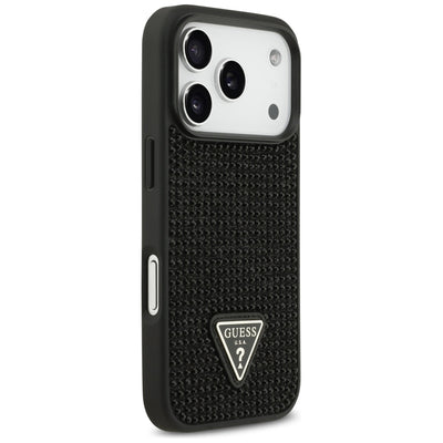 Guess Rhinestone Triangle Logo Case for iPhone 17 Pro - Black