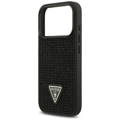 Guess Rhinestone Triangle Logo Case for iPhone 17 Pro - Black