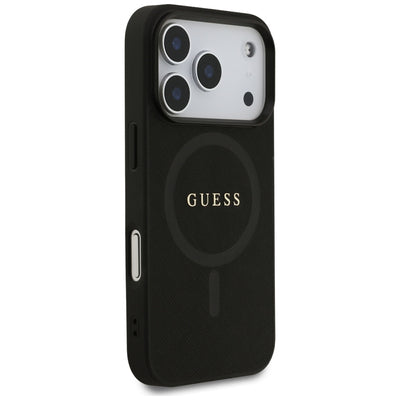 Guess Saffiano Classic Logo MagSafe Case for iPhone 17 Pro - Black