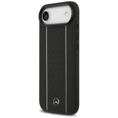 Mercedes Leather Star Pattern Stripes MagSafe case for iPhone Air - black