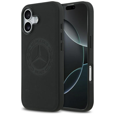 Mercedes Leather Vintage Logo MagSafe Case for iPhone 17 - Black
