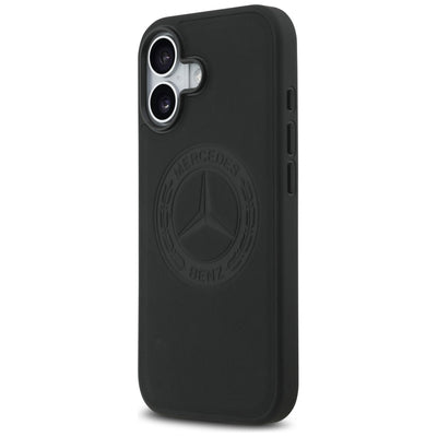 Mercedes Leather Vintage Logo MagSafe Case for iPhone 17 - Black