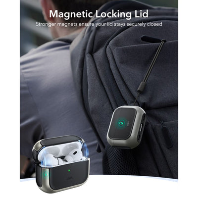ESR Orbit HaloLock MagSafe Case for AirPods Pro 3 - Gray & Black