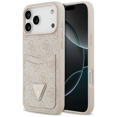 Guess 4G Nauble Card Triangle Case for iPhone 17 Pro Max - Pink