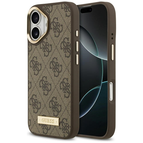 Guess 4G Logo Plate MagSafe case for iPhone 17 - brown