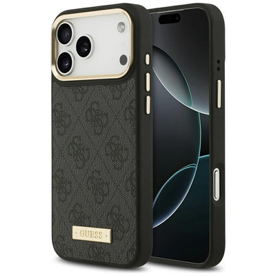 Guess 4G Logo Plate MagSafe Case for iPhone 17 Pro Max - Black
