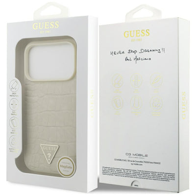 Guess Croco Triangle Logo MagSafe case for iPhone 17 Pro - gold