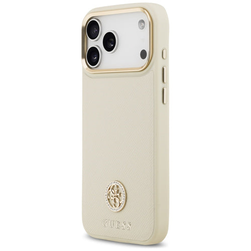 Guess Grained Strass Logo MagSafe case for iPhone 17 Pro Max - beige