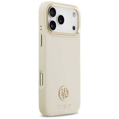 Guess Grained Strass Logo MagSafe case for iPhone 17 Pro Max - beige