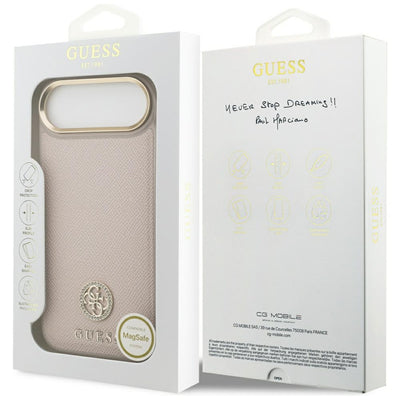 Guess Grained Strass Logo MagSafe iPhone Air Case - Pink