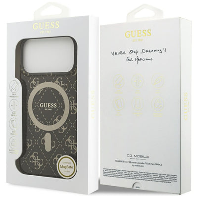Guess IML 4G Background MagSafe Case for iPhone 17 Pro - Brown