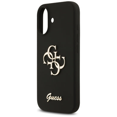 Guess Silicone Big 4G Script Case for iPhone 17 - Black