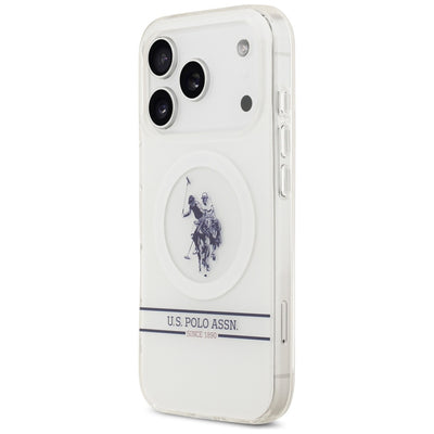 US Polo DH and Bottom Stripe Logo MagSafe Case for iPhone 17 Pro - White — U.S. Polo Assn.