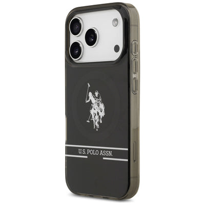 US Polo DH and Bottom Stripe Logo MagSafe Case for iPhone 17 Pro - Black — U.S. Polo Assn.
