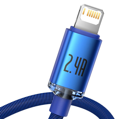 Baseus Crystal Shine Series cable USB cable for fast charging and data transfer USB Type A - Lightning 2.4A 2m blue (CAJY0001
