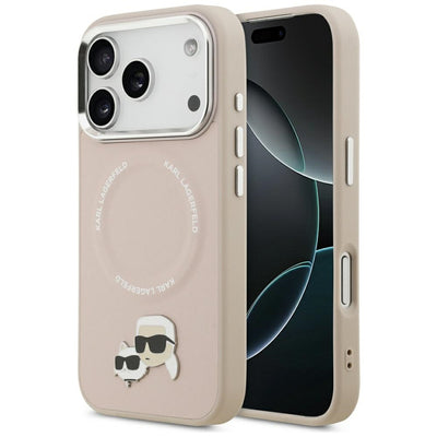 Karl Lagerfeld Karl & Choupette Pins MagSafe Case for iPhone 17 Pro - Pink