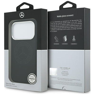 Mercedes Silicone Vintage Logo MagSafe Case for iPhone 17 Pro - Black