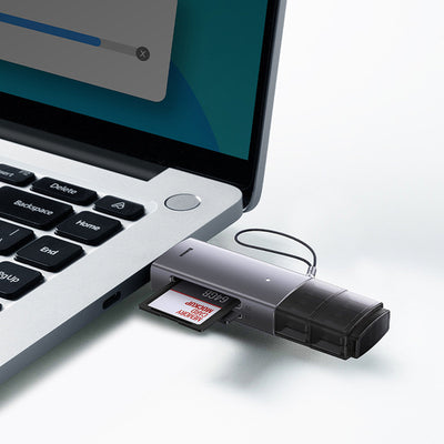 Baseus Lite Series USB-A/USB-C 3.0 SD/TF Card Reader - Gray