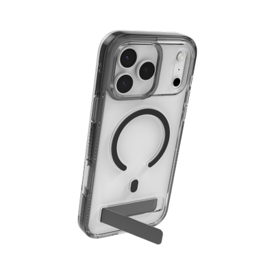 ZAGG Santa Cruz Snap KS MagSafe Case with Stand for iPhone 17 Pro Max - Clear and Black