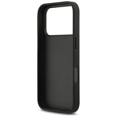 DKNY Repeat Texture Pattern with Tonal Stripe iPhone 17 Pro Case - Black