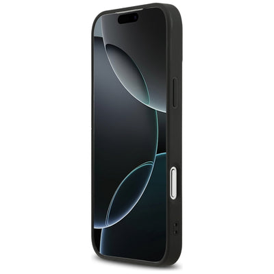 DKNY Repeat Texture Pattern with Tonal Stripe Case for iPhone 17 Pro Max - Black