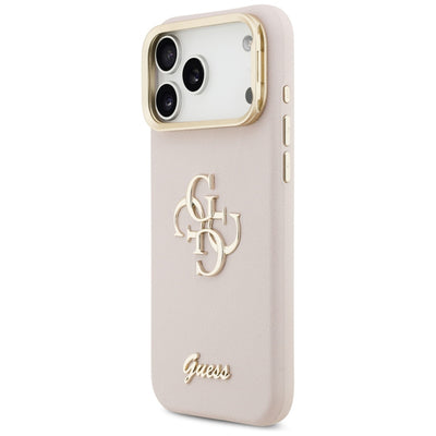 Guess Grained Big 4G & Stand Camera Case for iPhone 17 Pro Max - Pink