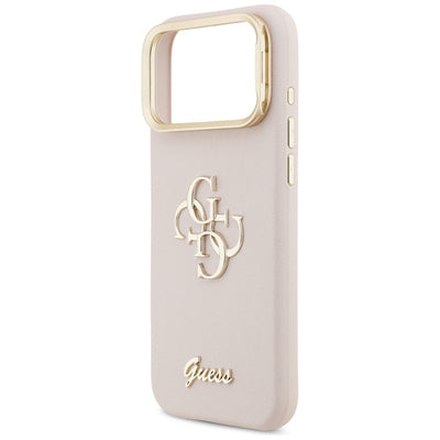 Guess Grained Big 4G & Stand Camera Case for iPhone 17 Pro Max - Pink