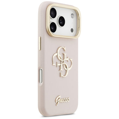 Guess Grained Big 4G & Stand Camera Case for iPhone 17 Pro - Pink