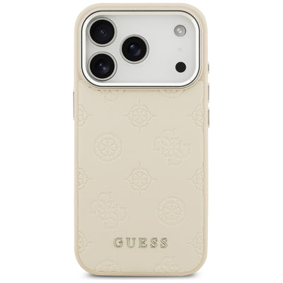 Guess Peony Hot Stamp Script MagSafe Case for iPhone 17 Pro - Beige
