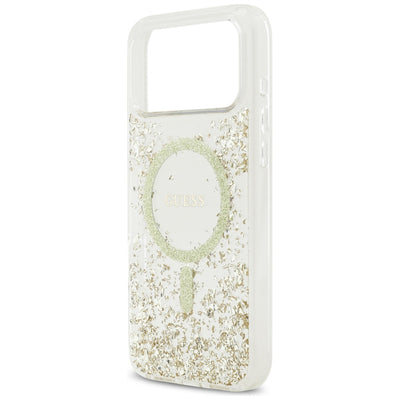 Guess Resin Bottom Glitter MagSafe Case for iPhone 17 Pro Max - Gold