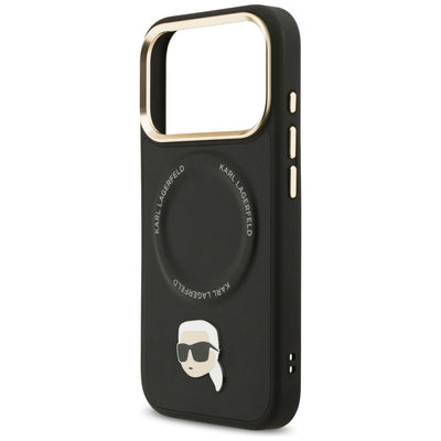 Karl Lagerfeld Big Strap Karl Metal Logo MagSafe Case for iPhone 17 Pro - Black