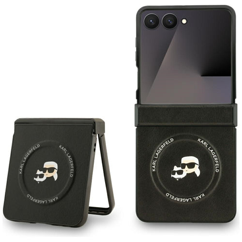 Karl Lagerfeld Karl&Choupette Pins MagSafe Case for Samsung Galaxy Z Flip 7 - Black