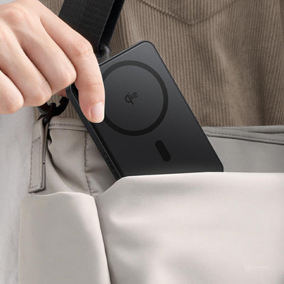 Baseus Airpow II 10000mAh Qi2 Power Bank with MagSafe 22.5W with Baseus Simple Series USB-C Cable - USB-C 20V/3A (30cm) - Bla