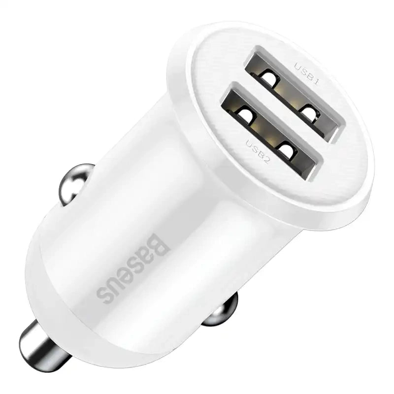 Baseus Grain Pro Car Charger 2x USB 4.8A (white) - Product Image 1
