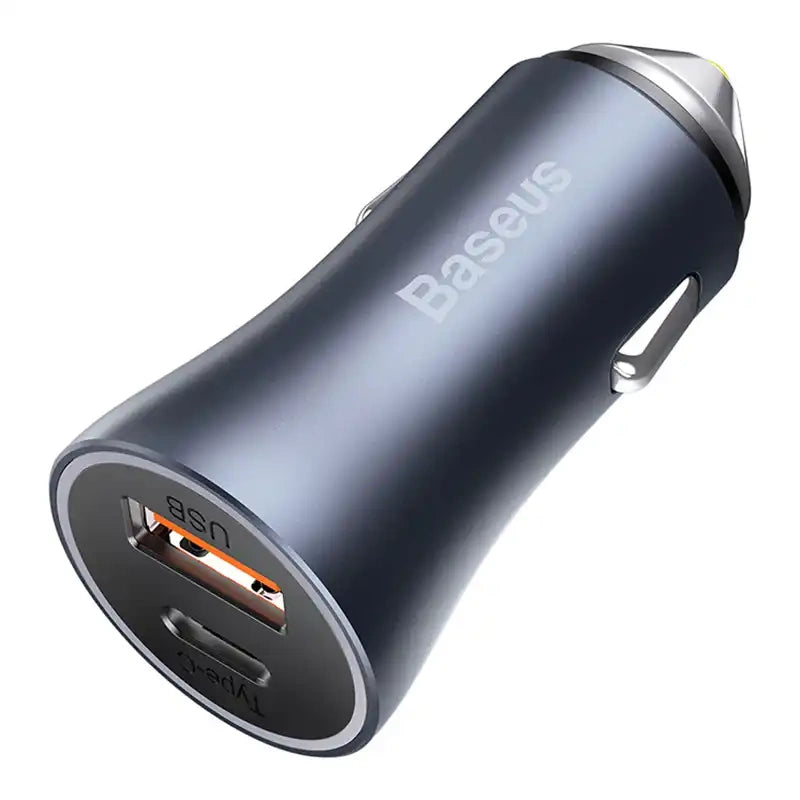 Ładowarka samochodowa Baseus Golden Contactor Pro, USB + USB-C, QC4.0+, PD, SCP, 40W (szara) - Product Image 6