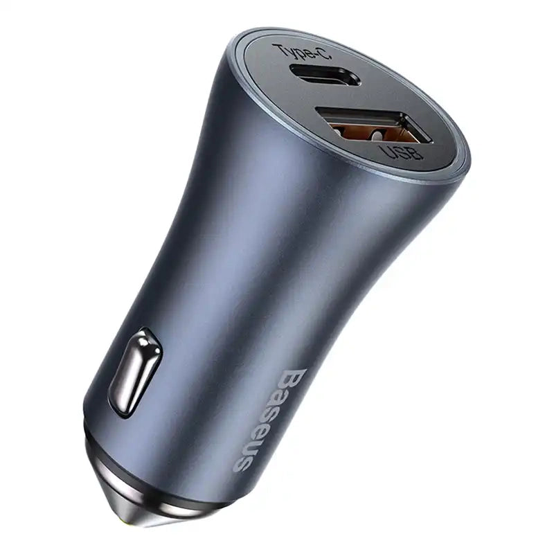 Ładowarka samochodowa Baseus Golden Contactor Pro, USB + USB-C, QC4.0+, PD, SCP, 40W (szara) - Product Image 3