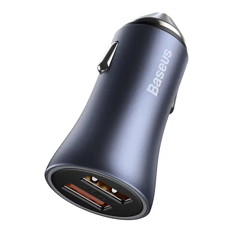 Ładowarka samochodowa Baseus Golden Contactor Pro, 2x USB, 40W (szara) + kabel USB do USB-C 1m (czarny) - Product Image 6