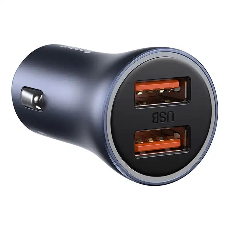 Ładowarka samochodowa Baseus Golden Contactor Pro, 2x USB, 40W (szara) + kabel USB do USB-C 1m (czarny) - Product Image 5