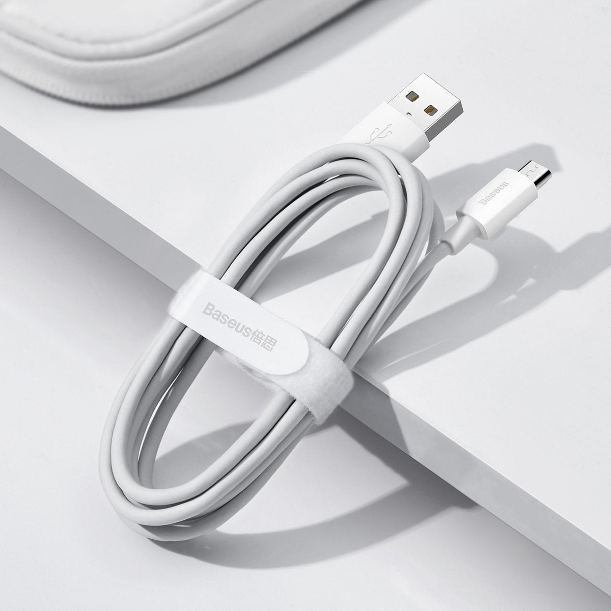 Baseus Simple Wisdom Data Cable Kit USB to Micro 2.1A (2PCS/Set) 1.5m White - Product Image 8