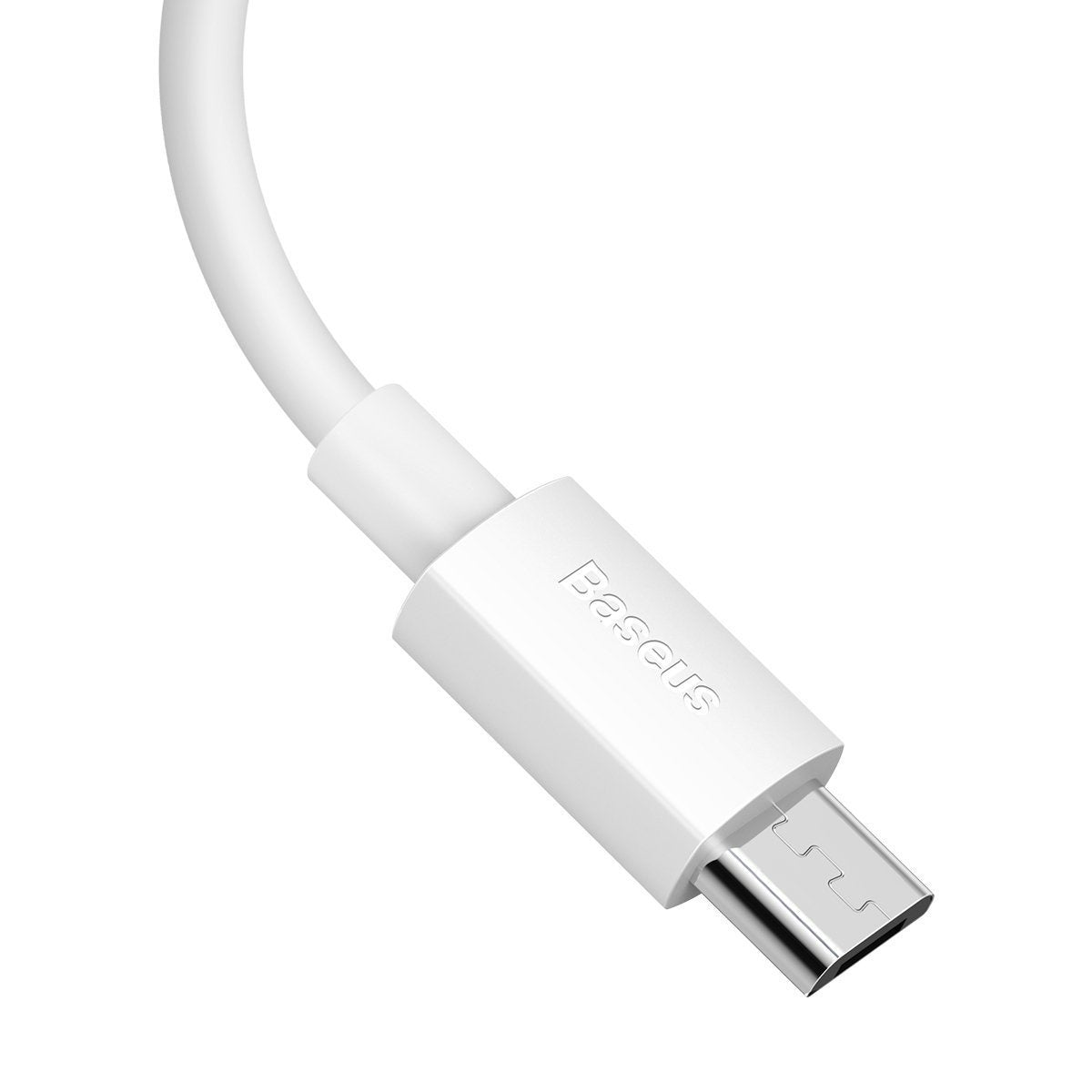 Baseus Simple Wisdom Data Cable Kit USB to Micro 2.1A (2PCS/Set) 1.5m White - Product Image 7