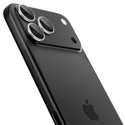 Spigen Optik Pro GLAS.TR ”EZ FIT” Camera Cover 2-pack for iPhone 16 Pro / Max / 17 Pro / Max - Silver
