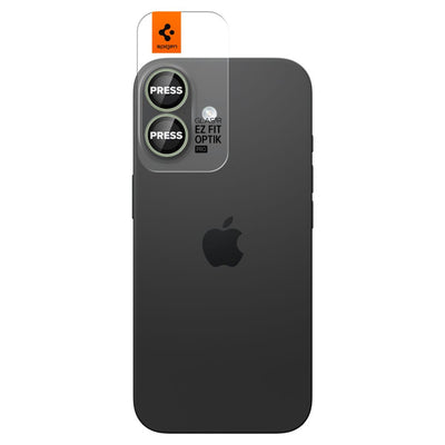 Spigen Optik Pro GLAS.TR ”EZ FIT” Camera Cover 2-pack for iPhone 16 / 16 Plus / 17 - Green