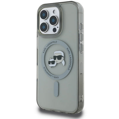 Karl Lagerfeld IML Metal Karl&Choupette Head MagSafe Case for iPhone 16 Pro - Black