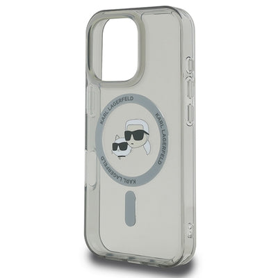 Karl Lagerfeld IML Metal Karl&Choupette Head MagSafe Case for iPhone 16 Pro - Black
