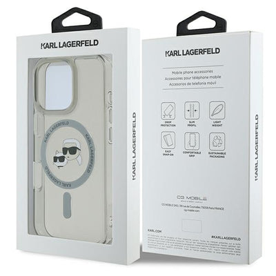 Karl Lagerfeld IML Metal Karl&Choupette Head MagSafe Case for iPhone 16 Pro - Black