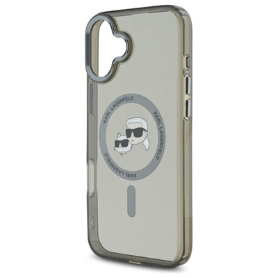 Karl Lagerfeld IML Metal Karl&Choupette Head MagSafe Case for iPhone 16 Plus - Black